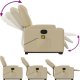 vidaXL Podnoszony fotel masujący, rozkładany, kremowy, obity tkaniną 6