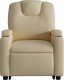 vidaXL Podnoszony fotel masujący, rozkładany, kremowy, obity tkaniną 8
