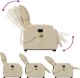vidaXL Podnoszony fotel masujący, rozkładany, kremowy, obity tkaniną 6