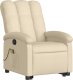 vidaXL Podnoszony fotel masujący, rozkładany, kremowy, obity tkaniną 3