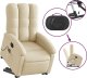 vidaXL Podnoszony fotel masujący, rozkładany, kremowy, obity tkaniną 5
