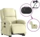 vidaXL Podnoszony fotel masujący, rozkładany, kremowy, skóra naturalna 5