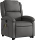vidaXL Podnoszony fotel masujący, rozkładany, szary, skóra naturalna 3