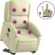 vidaXL Podnoszony fotel masujący, rozkładany, kremowy 2