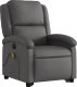 vidaXL Podnoszony fotel masujący, rozkładany, szary, skóra naturalna 3