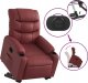 vidaXL Podnoszony fotel rozkładany, winna czerwień, sztuczna skóra 5