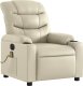 vidaXL Rozkładany fotel masujący, elektryczny, kremowy, sztuczna skóra 3