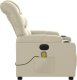 vidaXL Rozkładany fotel masujący, elektryczny, kremowy, sztuczna skóra 9