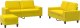 vidaXL vidaXL 3-cz. komplet wypoczynkowy, jasnożółty, obity tkaniną 2
