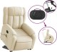 vidaXL vidaXL Podnoszony fotel masujący, rozkładany, kremowy, obity tkaniną 6