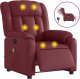 vidaXL vidaXL Rozkładany fotel masujący, elektryczny, bordowy, sztuczna skóra 2