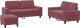 vidaXL vidaXL 3-cz. komplet wypoczynkowy, winna czerwień, obity tkaniną 2