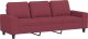 vidaXL 3-częściowy komplet wypoczynkowy, winna czerwień, obity tkaniną 5