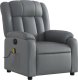 vidaXL Rozkładany fotel masujący, elektryczny, szary, sztuczna skóra 4