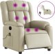 vidaXL Rozkładany fotel masujący, elektryczny, kremowy, sztuczna skóra 2