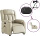 vidaXL Rozkładany fotel masujący, elektryczny, kremowy, sztuczna skóra 5