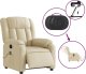 vidaXL Rozkładany fotel masujący, elektryczny, kremowy, tkanina 5