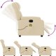 vidaXL Rozkładany fotel masujący, elektryczny, kremowy, tkanina 6