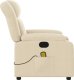 vidaXL Rozkładany fotel masujący, elektryczny, kremowy, tkanina 9