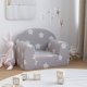 vidaXL Sofa dziecięca jasnoszara z gwiazdkami Miękki plusz 1