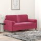 vidaXL vidaXL 2-osobowa sofa z poduszkami, winna czerwień, 140 cm, aksamit 1