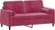 vidaXL vidaXL 2-osobowa sofa z poduszkami, winna czerwień, 140 cm, aksamit 3