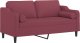 vidaXL vidaXL 2-osobowa sofa z poduszkami, winna czerwień, 140 cm, tkanina 3