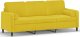 vidaXL 3-osobowa sofa z poduszkami, żółta, 180 cm, aksamit 2