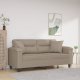 vidaXL vidaXL 2-osobowa sofa z poduszkami, kolor taupe, 140 cm, mikrofibra 1