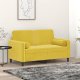 vidaXL 2-osobowa sofa z poduszkami, żółta, 120 cm, aksamit 1