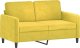 vidaXL 2-osobowa sofa z poduszkami, żółta, 120 cm, aksamit 4