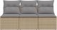 vidaXL vidaXL Sofa ogrodowa z poduszkami, 3-osobowa, beż, polirattan 4