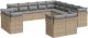 vidaXL 13-cz. zestaw mebli ogrodowych z poduszkami, beżowy, polirattan 2