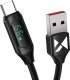 Wozinsky Kabel przewód USB-A - USB-C z wyświetlaczem LED 66W 6A 2m czarny Kabel przewód USB-A - USB-C z wyświetlaczem LED 66W 6A 2m czarny 1