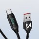 Wozinsky Kabel przewód USB-A - USB-C z wyświetlaczem LED 66W 6A 2m czarny Kabel przewód USB-A - USB-C z wyświetlaczem LED 66W 6A 2m czarny 2