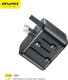 Ładowarka Awei AWEI Adapter siec 2xUSB+3xUSB-C C-39 35W 4w1 US/AU/EU/UK czarny/black Univesal Travel GaN Charger 4