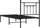vidaXL Metalowa rama łóżka z wezgłowiem, czarna, 75x190 cm 8