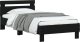 vidaXL Rama łóżka z wezgłowiem i LED, czarna, 90x200 cm 5