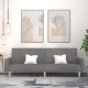 vidaXL Rozkładana kanapa 2-osobowa, jasnoszara, tapicerowana tkaniną 1