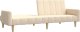vidaXL Rozkładana kanapa 2-osobowa, kremowa, tapicerowana tkaniną 4