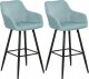 Beliani Zestaw 2 krzeseł barowych jasnoniebieski CASMALIA 1