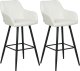 Beliani Zestaw 2 krzeseł barowych złamana biel CASMALIA 1