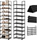 Songmics Stojak na buty, 10-poziomowy metalowy organizator buta, konfigurowalna konstrukcja, metalowa rama, stojak na oszczędzanie przest 29
