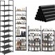 Songmics Stojak na buty, 10-poziomowy metalowy organizator buta, konfigurowalna konstrukcja, metalowa rama, stojak na oszczędzanie przest 41