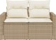 vidaXL Sofa ogrodowa z poduszkami, 2-osobowa, beż, polirattan 5