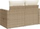 vidaXL Sofa ogrodowa z poduszkami, 2-osobowa, beż, polirattan 7