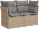 vidaXL Sofa ogrodowa z poduszkami, 2-osobowa, beż, polirattan 1