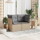 vidaXL Sofa ogrodowa z poduszkami, 2-osobowa, beż, polirattan 2