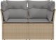 vidaXL Sofa ogrodowa z poduszkami, 2-osobowa, beż, polirattan 3