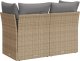 vidaXL Sofa ogrodowa z poduszkami, 2-osobowa, beż, polirattan 5